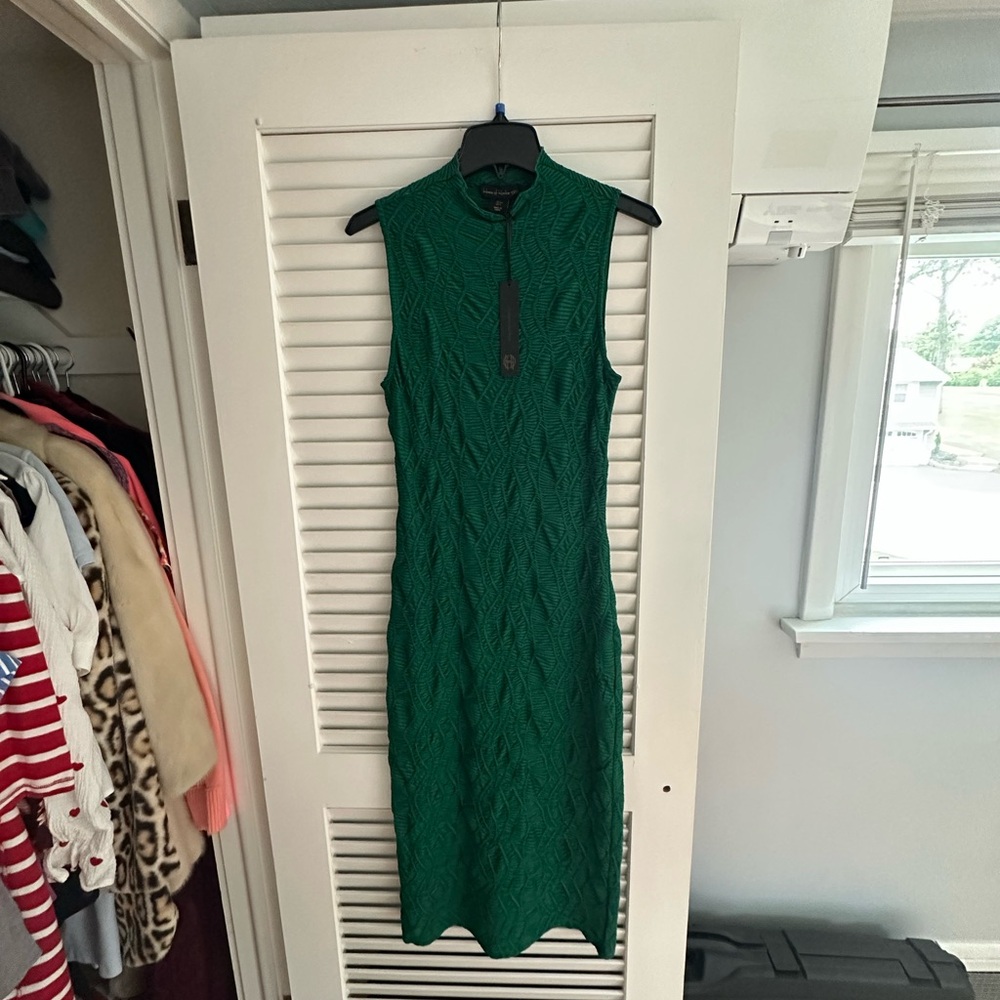 House of Harlow 1960 Green Textured Midi Dress